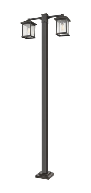 Portland 2 Light Outdoor Post Mounted Fixture in Oil Rubbed Bronze Finish