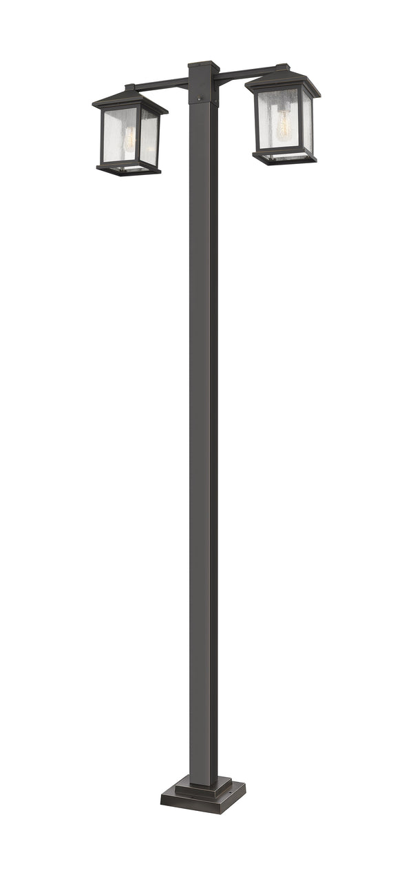 Portland 2 Light Outdoor Post Mounted Fixture in Oil Rubbed Bronze Finish