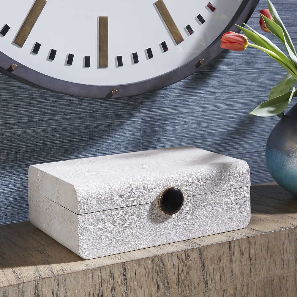 Lalique White Shagreen Box