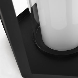 Balley 9.4L x 9.4W x 19.7H Set of Two Matte Black Metal Hexagonal Candle Holder Lanterns