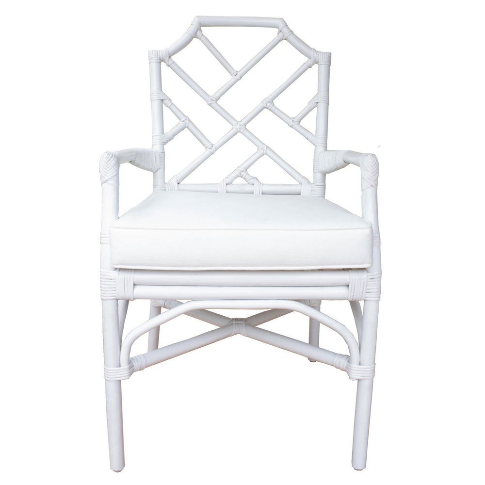 Kara Rattan Arm Chair In White
