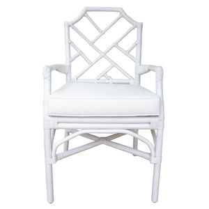 Kara Rattan Arm Chair In White