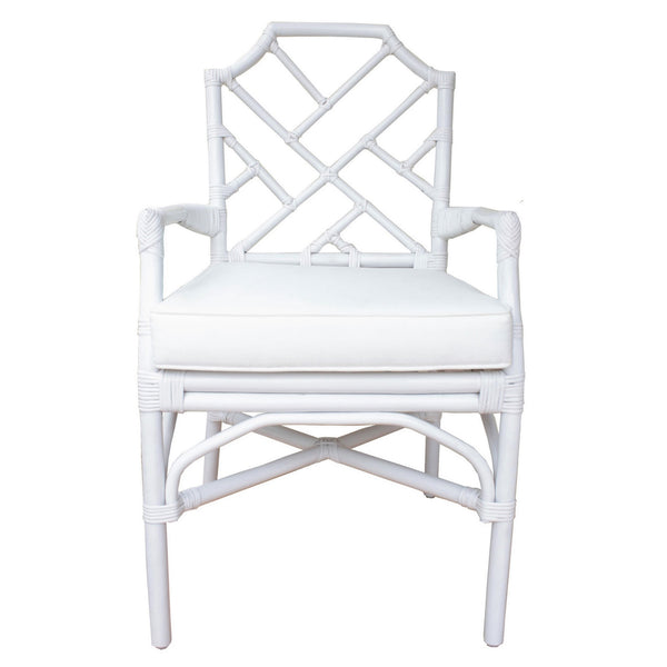 Kara Rattan Arm Chair In White