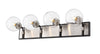 Parsons 4 Light Vanity in Matte Black + Brushed Nickel Finish