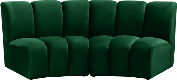 Lynda 2pc. Modular Sectional In Green Velvet