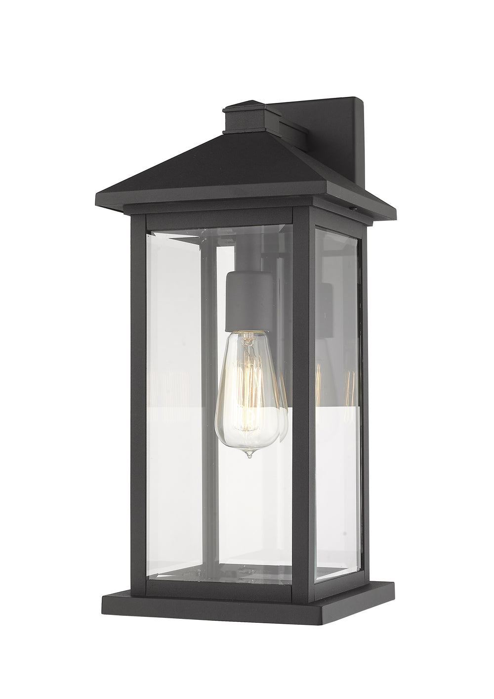 Portland 1 Light Outdoor Wall Sconce in Black Finish
