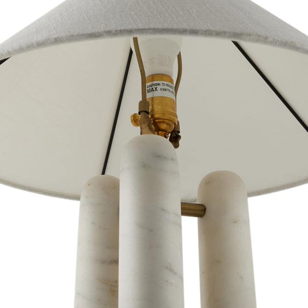 Medici Table Lamp In Chrcl And White Mrbl
