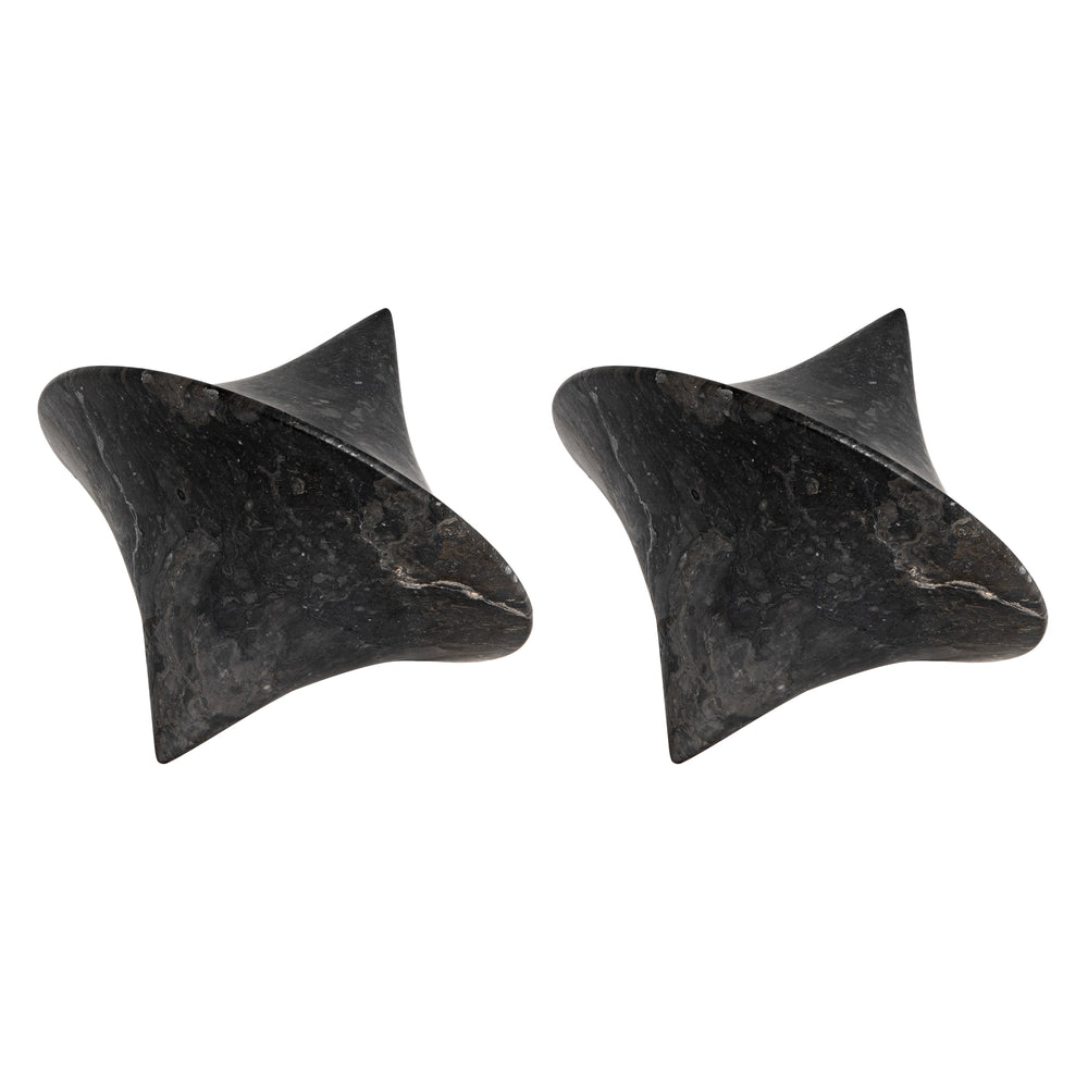 Simone Black Marble Bookends, Set of 2