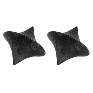 Simone Black Marble Bookends, Set of 2