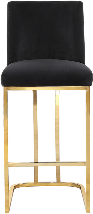 Rick Stool In Black Velvet and Gold