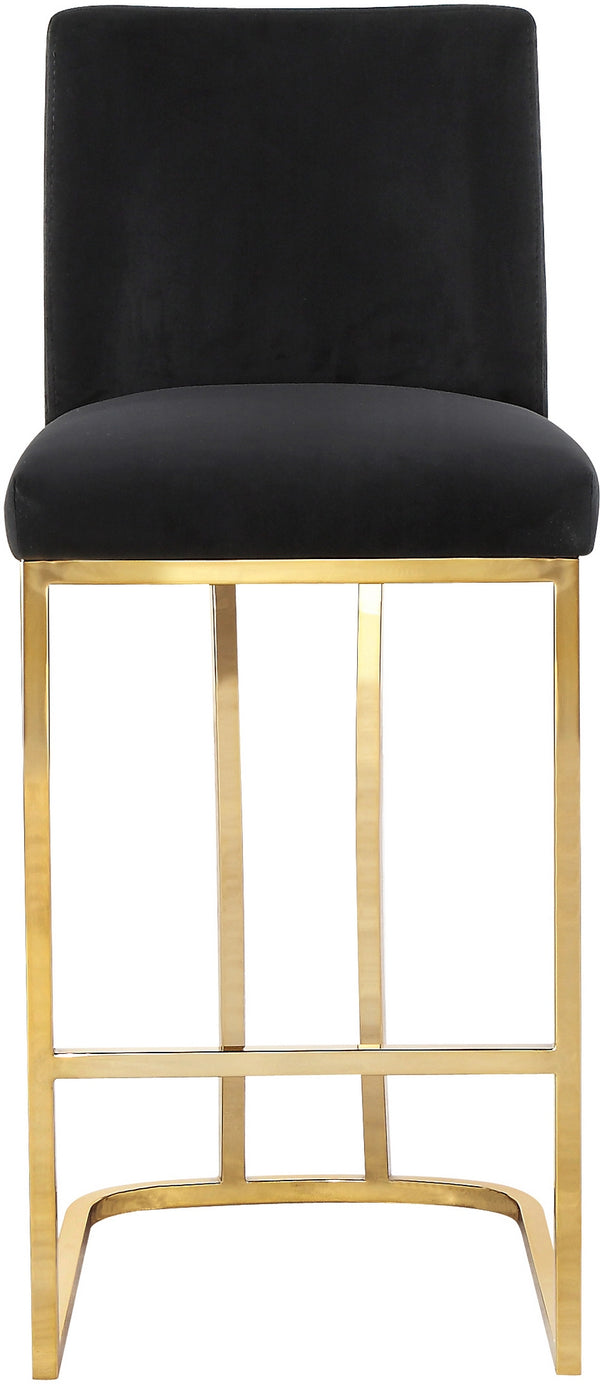 Rick Stool In Black Velvet and Gold