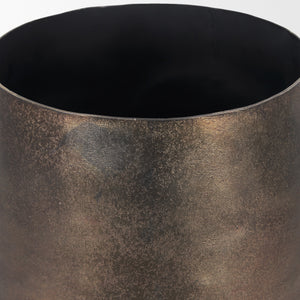 Quade Large Textured Gold Metal Planter