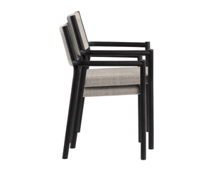 KAVALA STACKABLE DINING ARMCHAIR - CHARCOAL