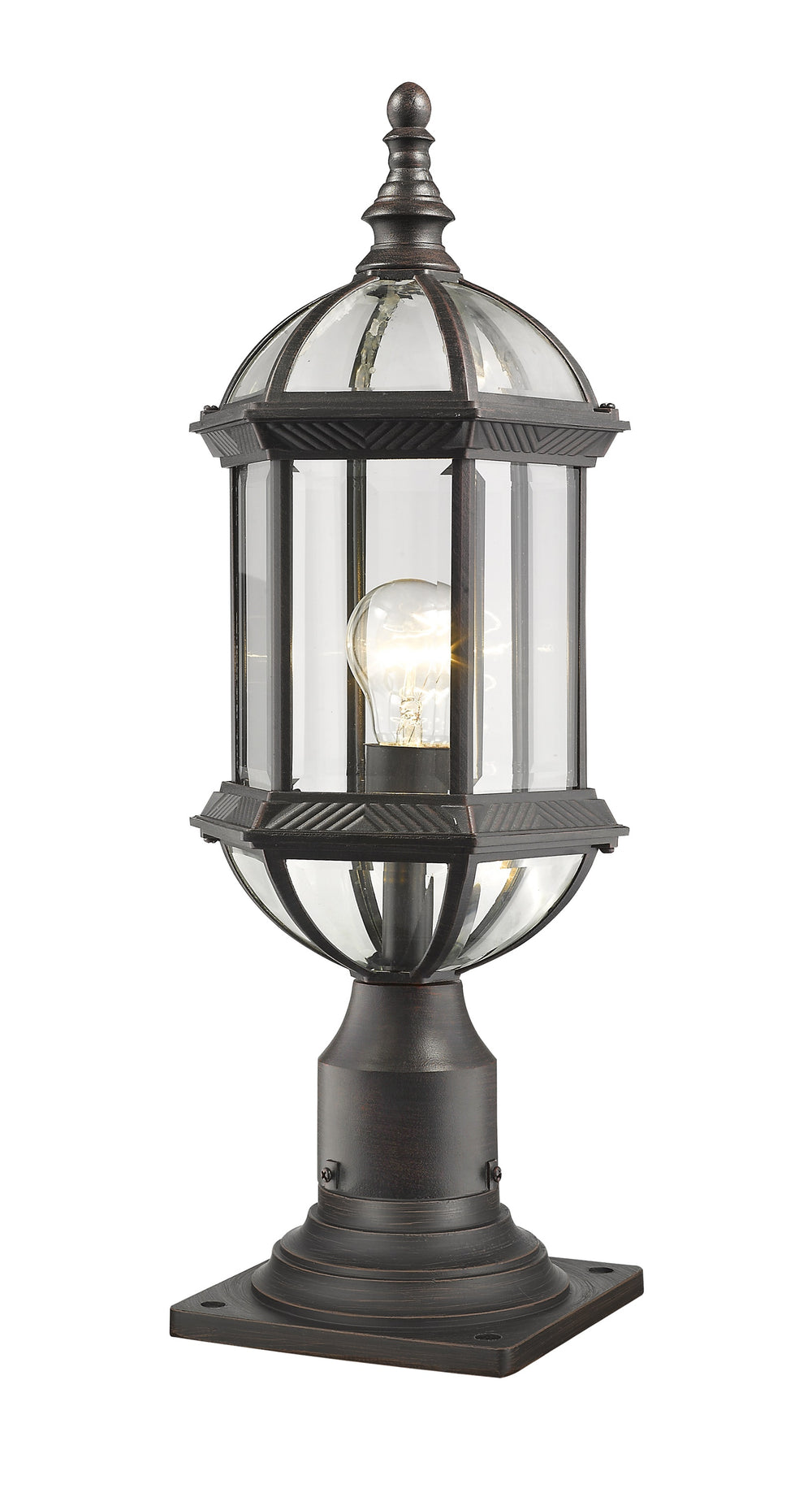 Annex 1 Light Outdoor Pier Mount in Rust Finish