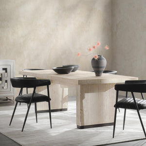 Lynx Solid Wood Dining Table in Antique White Finish
