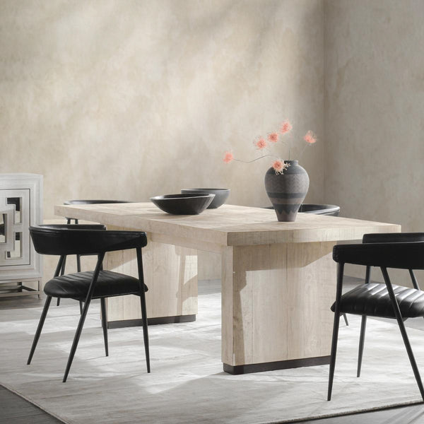 Lynx Solid Wood Dining Table in Antique White Finish