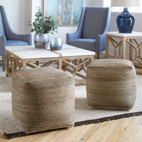 Shiro Pouf In Beige