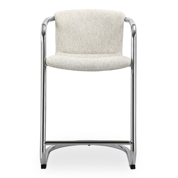 Moe's Freeman Chrome Frame Counter Stools - Blended Cream