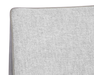 RENEE STACKABLE DINING CHAIR - ANTIQUE BRASS - BELFAST HEATHER GREY / BRAVO METAL