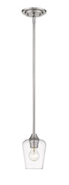 Joliet 1 Light Mini Pendant in Brushed Nickel Finish