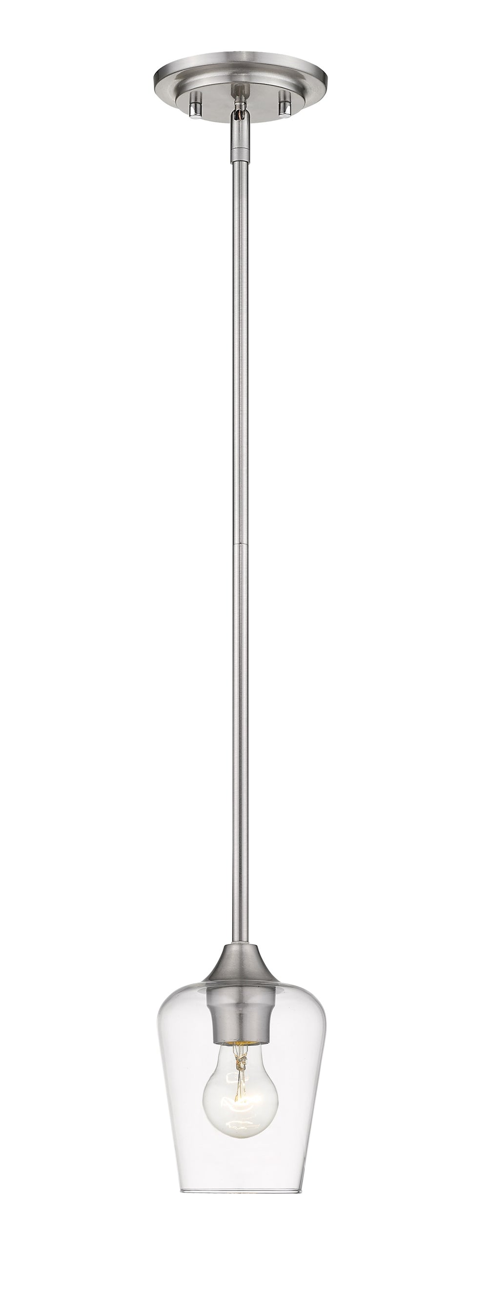 Joliet 1 Light Mini Pendant in Brushed Nickel Finish