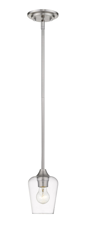 Joliet 1 Light Mini Pendant in Brushed Nickel Finish