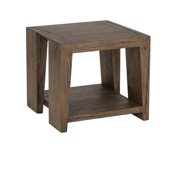 Troy Solid Wood Square End Table - Suede Brown