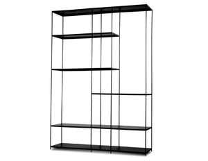 ETTA Bookshelf in large-metal shelves/industrial blk metal frame