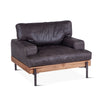 Portofino Distressed Antique Ebony Leather Armchair