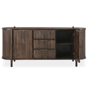 Redford Solid Wood Cabinet - Bark Brown