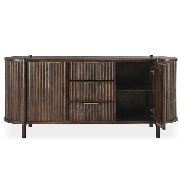 Redford Solid Wood Cabinet - Bark Brown