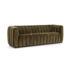 Vanty Upholstered Sofa in Olive Green with Wood Plinth