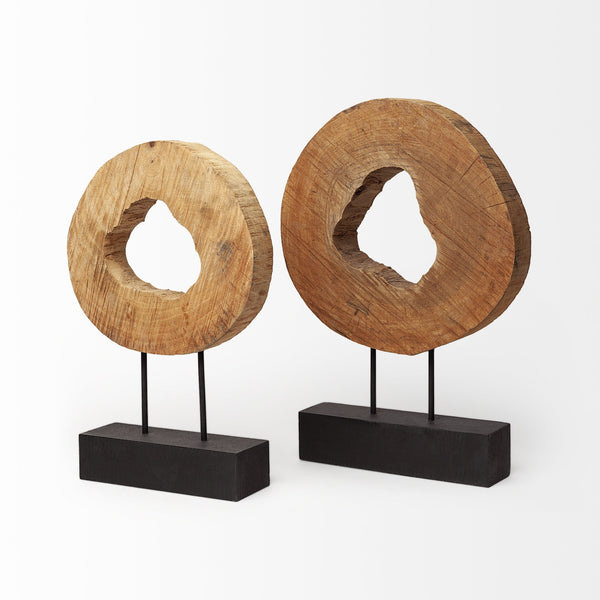 Ironwood II (Small) 13L x 4W Natural Wooden Circular Object