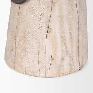 Monique Large Light Brown w/ Handles Wood Pot
