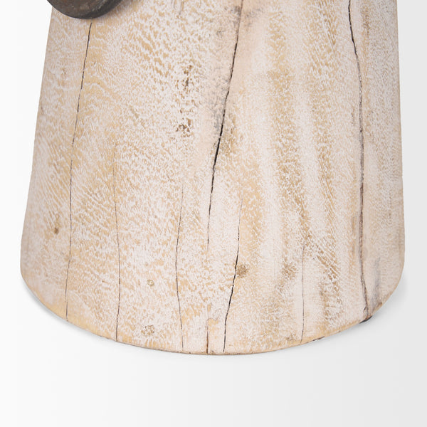 Monique Large Light Brown w/ Handles Wood Pot