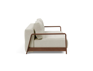 RAN D.E.L. SOFA BED in MIXED DANCE NATURAL FABRIC WITH Dark wood LEGS 527