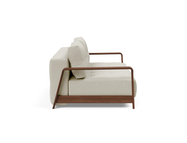RAN D.E.L. SOFA BED in MIXED DANCE NATURAL FABRIC WITH Dark wood LEGS 527