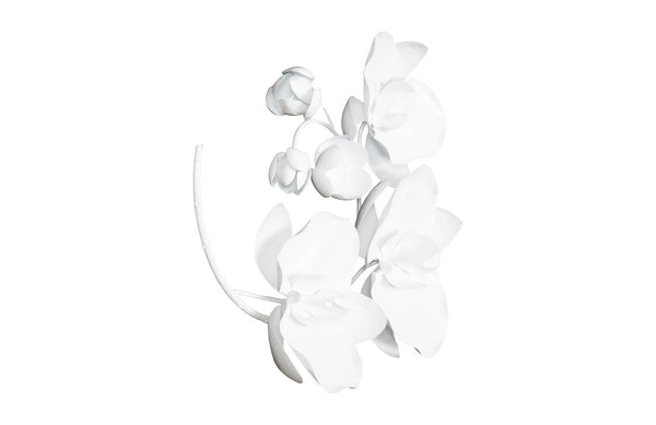 Orchid Sprig Wall Art, Smallall, Metal, White