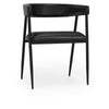 Preston Leather Dining Chair - Midnight Raven with Iron Base