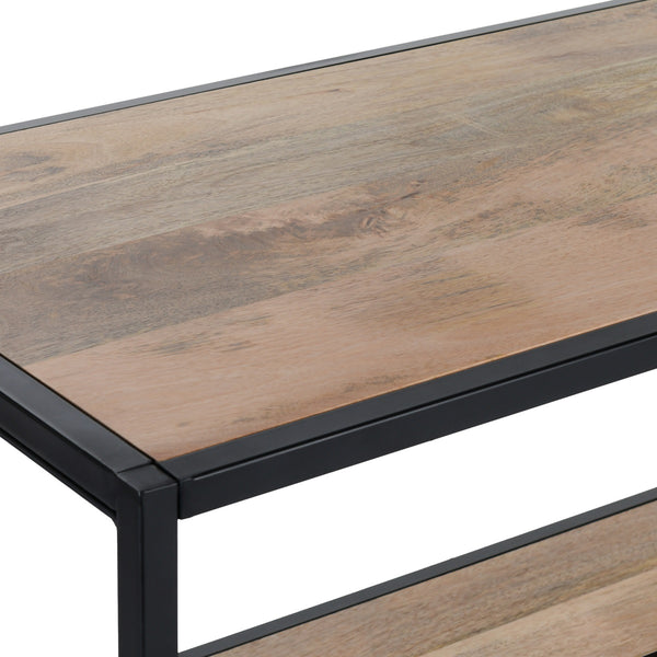 Glendora Rack - Iron & Mango Wood, Black/Natural