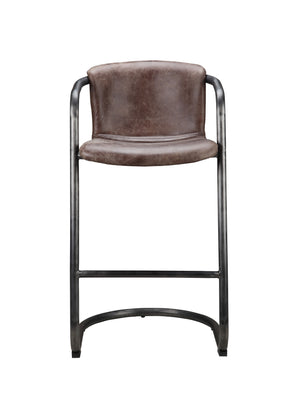 Freeman Barstool Set in Brown Leather
