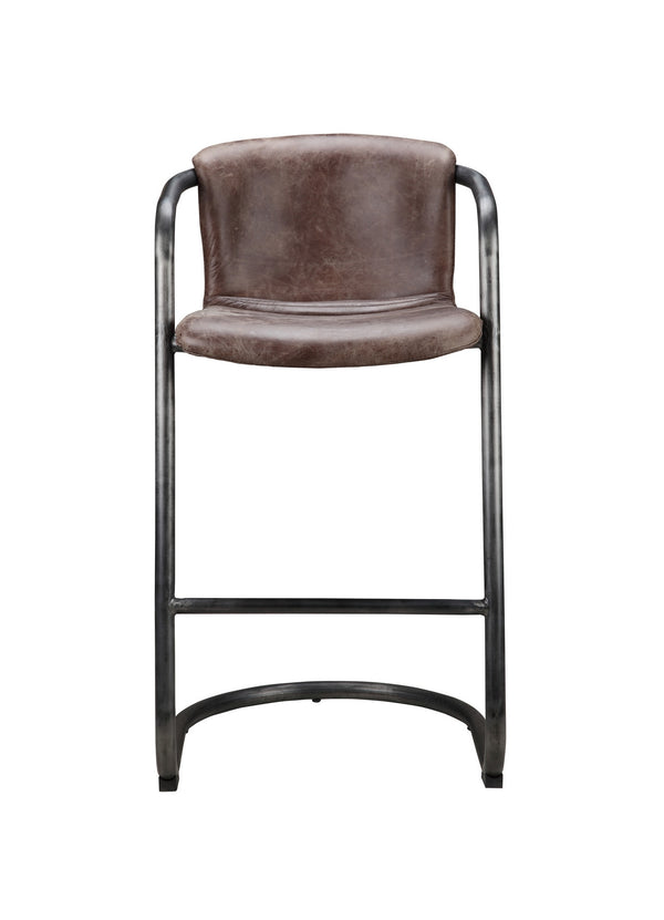 Freeman Barstool Set in Brown Leather