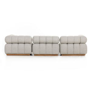 Roma Outdoor 3pc Sectional W/Ottoman In Ash