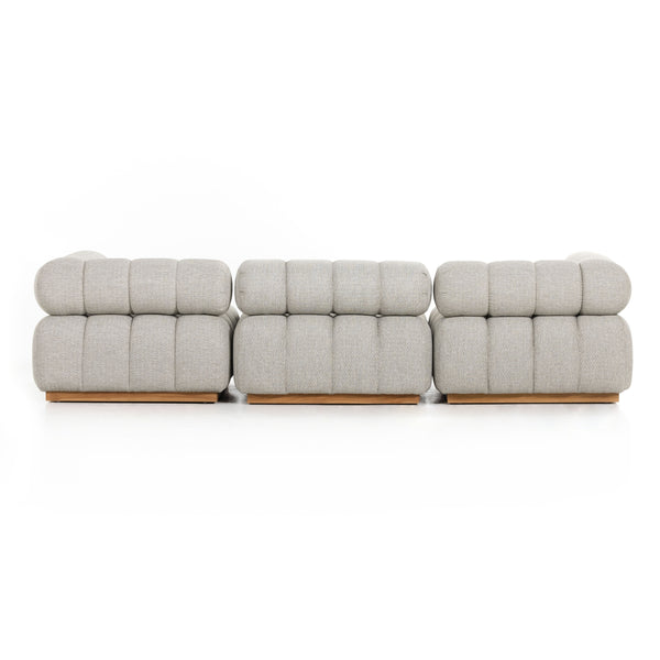 Roma Outdoor 3pc Sectional W/Ottoman In Ash