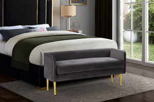 Tim Bench In Grey Velvet