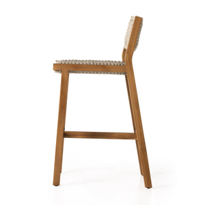 Delano Outdoor Bar Stool In Natural Teak
