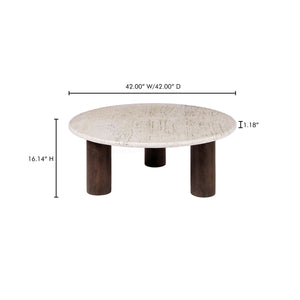 Moe's Landon Beige Travertine Coffee Table