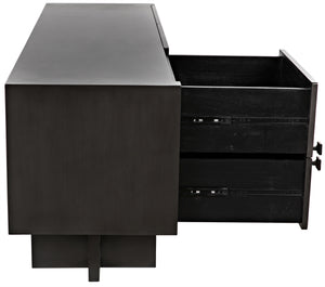 Amidala Mahogany and Veneer Sideboard with Brass Pulls in Two-Tone Pale