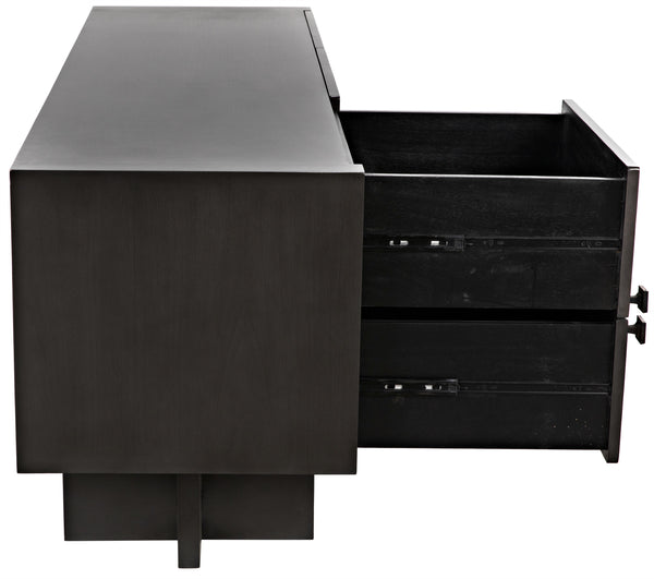 Amidala Mahogany and Veneer Sideboard with Brass Pulls in Two-Tone Pale