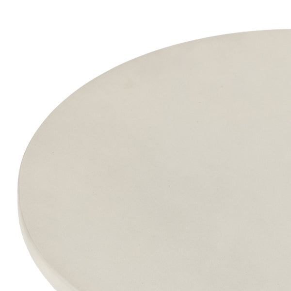 Bowman Outdoor End Table In White Concrete